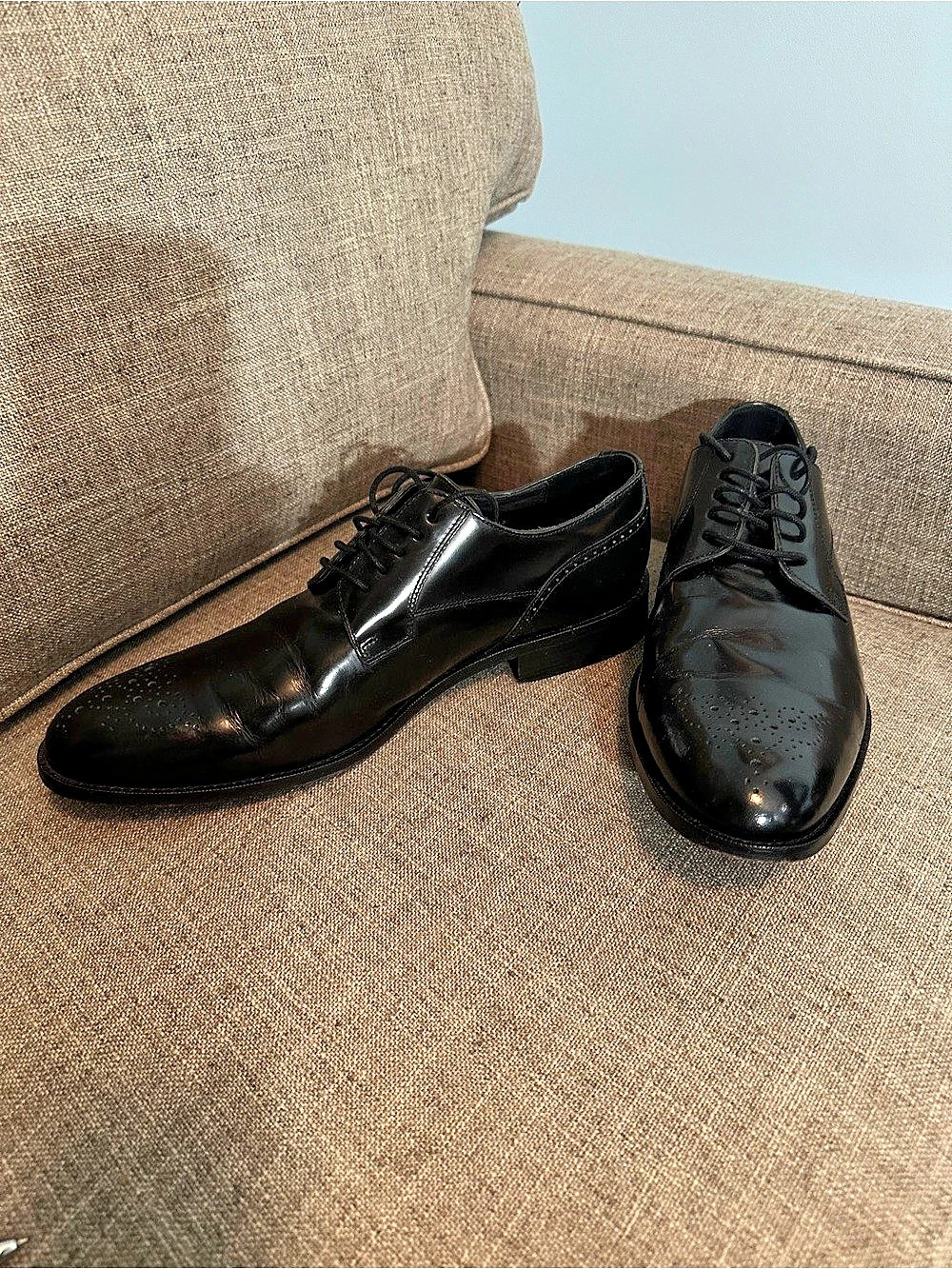 Joseph Abboud Black Leather Oxfords